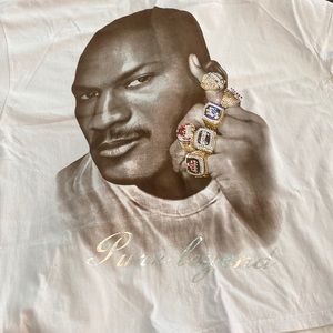 White Michael Jordan Image Tee Shirt, Size 4XL